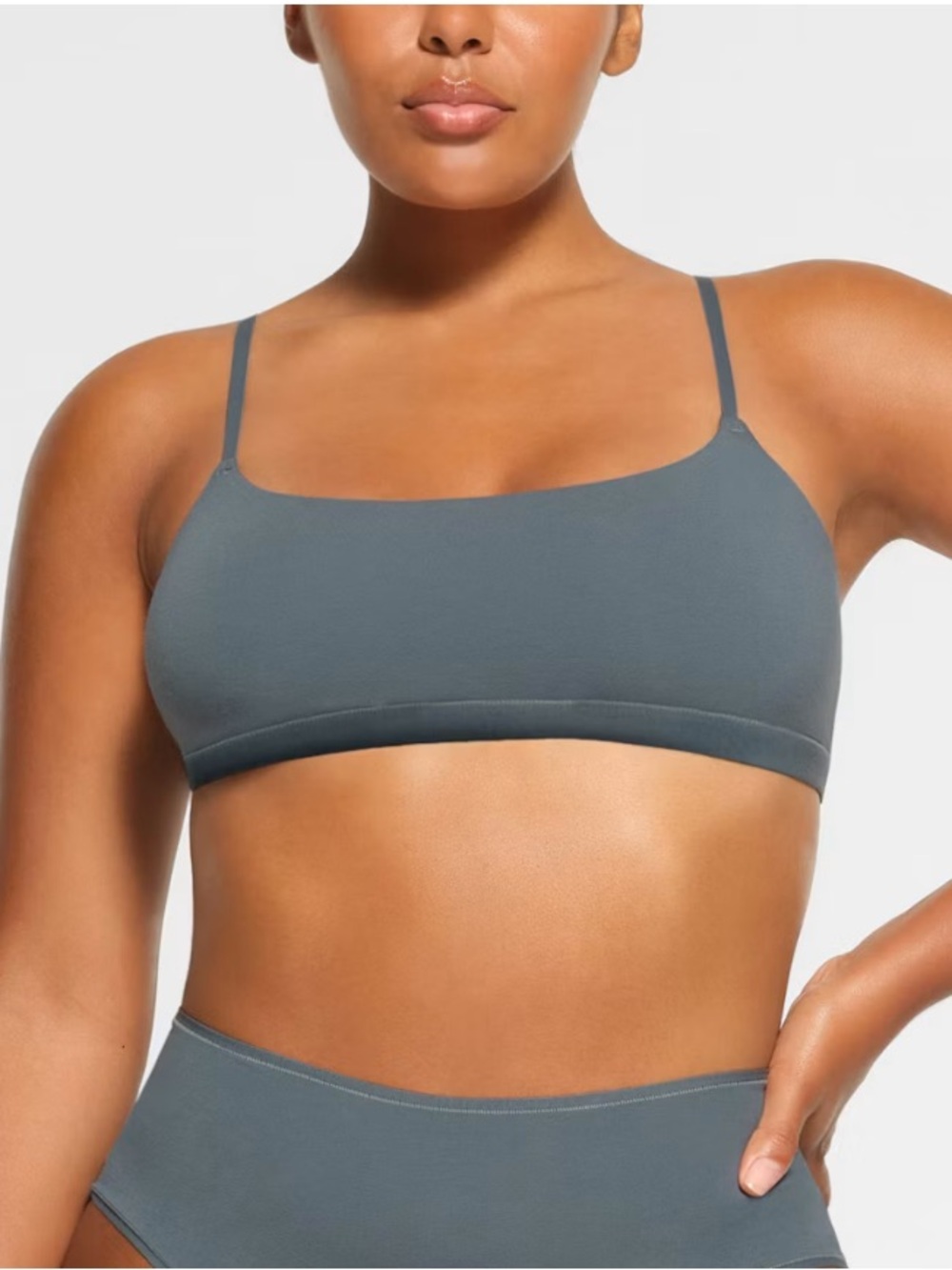 SKIMS Blue Seamless Bralette with Slim Straps